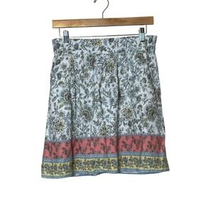 Loft Outlet Linen Blend Floral A-line Skirt Small Petite Feminine‎ Cottagecore
